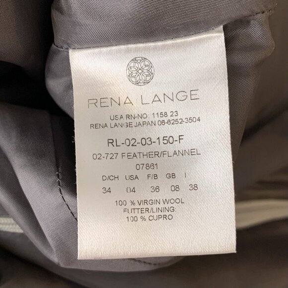 Rena Lange Gray Wool Feather Flannel Avant Garde Sheath Dress Size 4 - Picture 7 of 8
